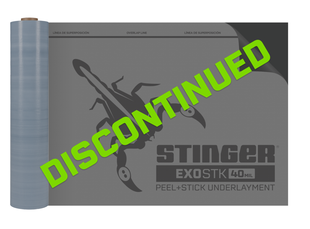 STG Underlayment Roll Label Mock Up EXOSTK40-V3 Transparent-Discontinued