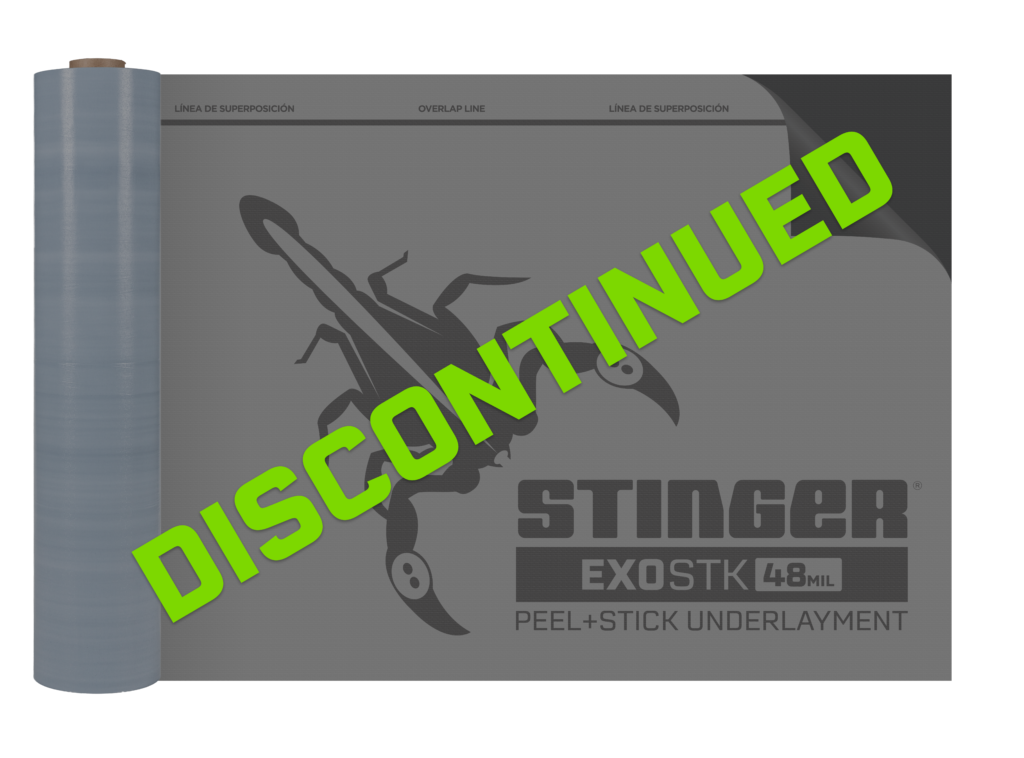 STG Underlayment Roll Label Mock Up EXOSTK48-V3 Transparent-Discontinued